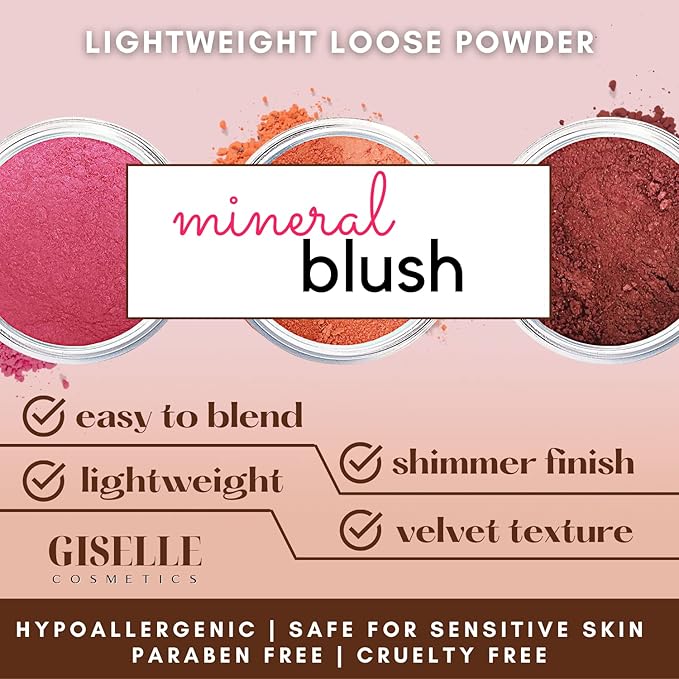 Rich Girl Matte Blush - Mineral Makeup, Pure Talc Free, Loose Face Powder for Cheeks - 5 Gram Travel Size