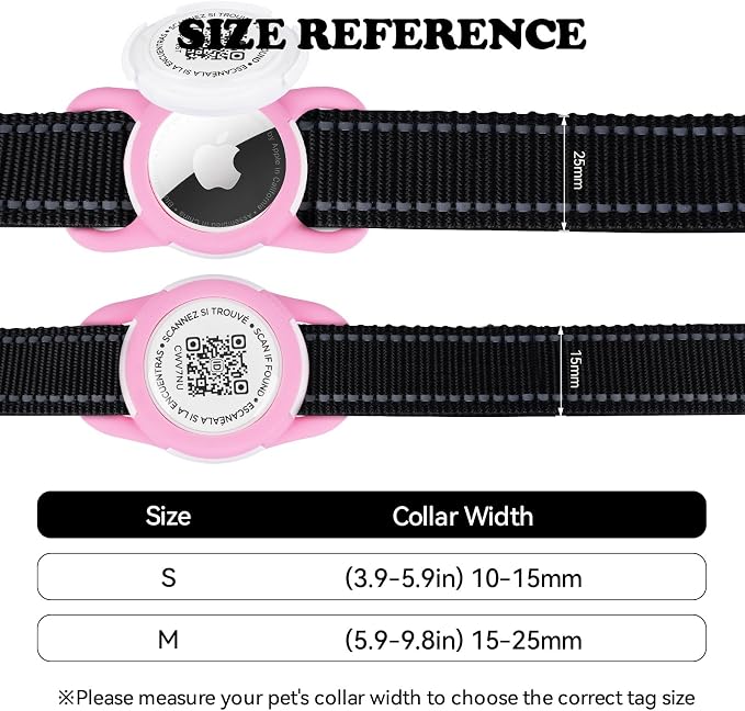 Smart Pet Tracker Holder for Pets - Waterproof QR Code Silicone Case, Durable Collar Attachment for Cats & Dogs, Easy Tracking Accessory (Rose Madder, m)