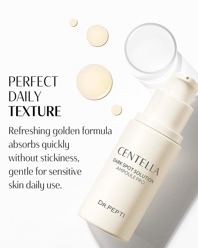 DR.PEPTI Centella Blemish Solution Ampoule Pro - Korean Face Serum for Uneven Skin Tone Marks Sensitive Skin with Niacinamide Tranexamic Acid Glutathione, 1.01 fl.oz.