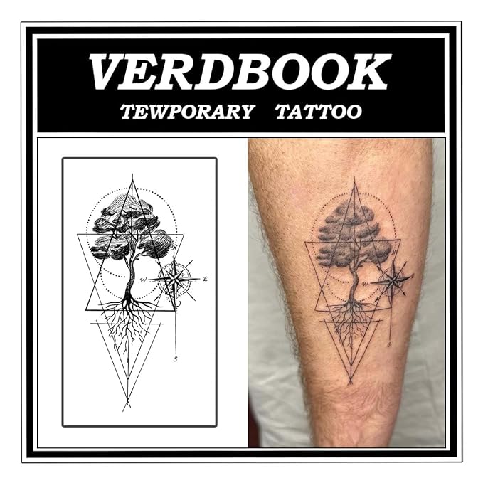 Waterproof Temporary Tattoos: 2-Sheet Tattoo Kit with Realistic Body Stickers, Semi-Permanent Tattoos for Adults Lasting 7-15 Days – Safe for Men & Women, Thunder Halo