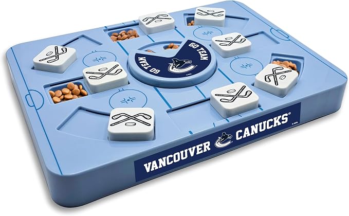 Pets First NHL Vancouver Canucks Large Puzzle Toy, New Size, Interactive Dog Treat & Slow Feeding Toy