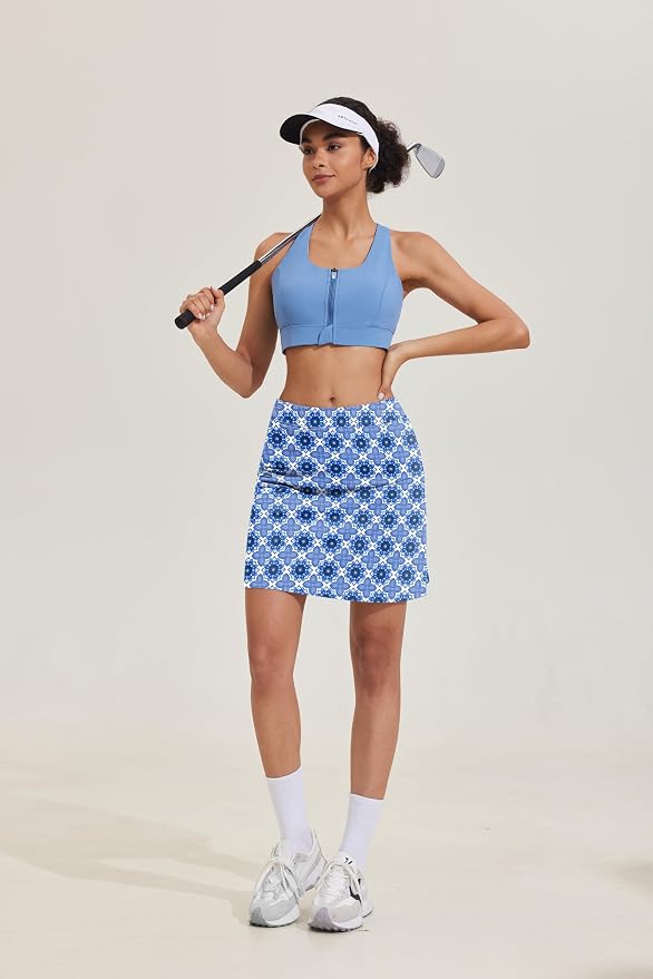 Ekouaer Women's Active Performance Skort Lightweight Skirt for Golf Tennis | Built-in Shorts, A Line, High Waisted, Tummy Control, Pickleball, Running, Workout, Sports, Skorts for Woman