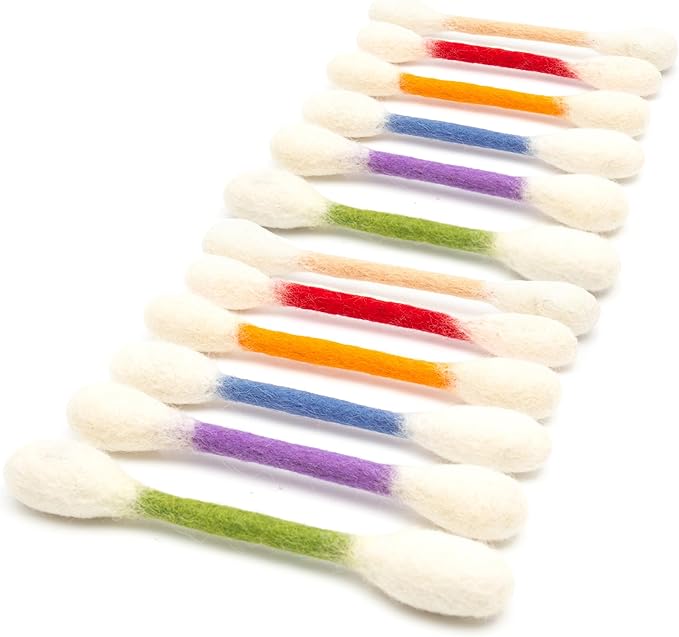 Glaciart One Swabs Cat Toys with Catnip - 12 Pk | Durable for Chew, Cute Cat Toys Interactive Kitty for Boredom, Exercise, & Play | Filled w/Organic Catnip for Anxiety & as Digestive Aid | Gift Idea