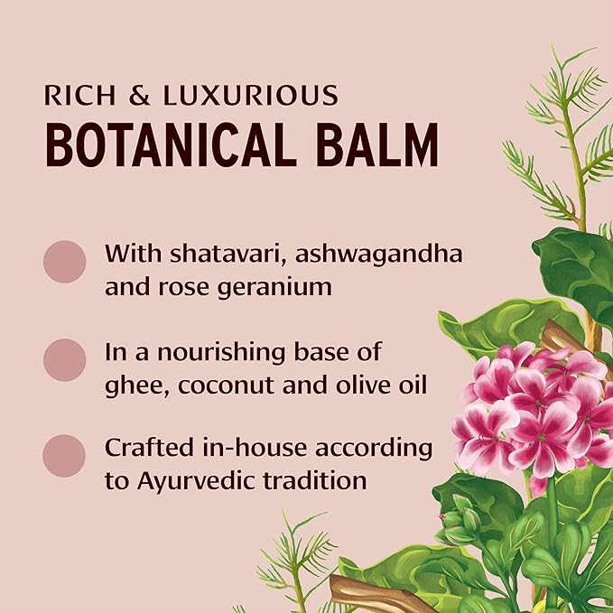 Banyan Botanicals Beauty Balm – Organic Face & Body Moisturizer with Shatavari & Ashwagandha – Rich Night Cream, Hand & Foot Balm for Dry Skin – Ghee & Coconut Oil Base – 4 oz – USDA Organic*