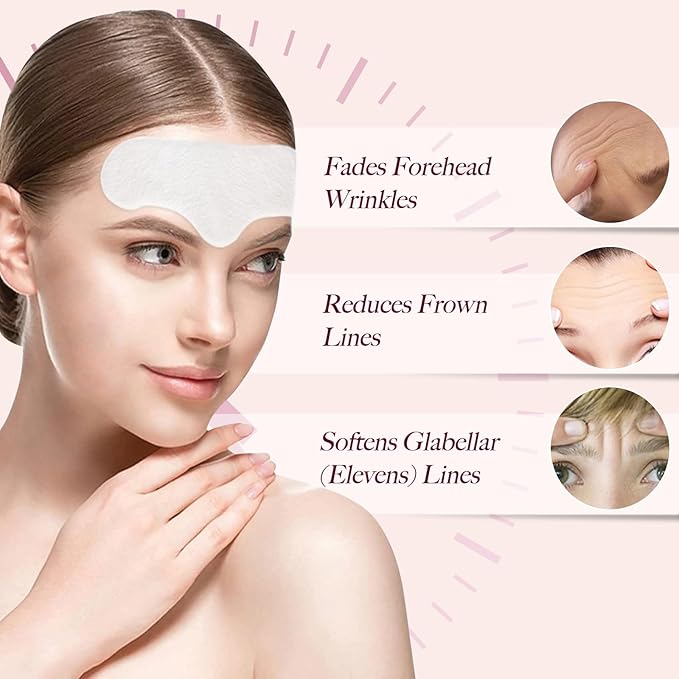 LUCKY CAT Forehead Wrinkle Patches 16 Pcs, Remover Wrinkle Facial Patch With Collagen Overnight Hydrating Treatment for Anti Fine & Deep Lines