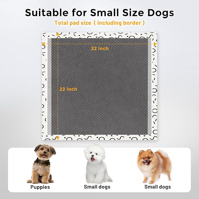 ZOMISIA Charcoal Puppy Pee Pads for Dogs, 22"x22" 50 Counts + 1 Extra Health Monitoring Pad - Disposable Dog Potty Training Pads, Odor-Control, Super Absorbent & Leak-Proof