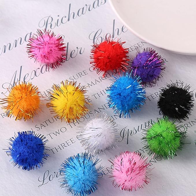PET SHOW 20 Pack Cat Toys Sparkle Ball 1.77inch for Indoor Cats Kitten