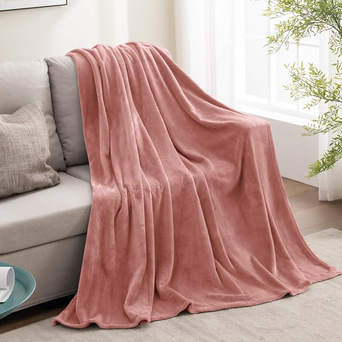 BEDELITE Fleece Blanket Soft Plush Throw for Couch Dusty Pink 50"x60" | Ultra Soft Fleece, Plush Microfiber, Lightweight Warmth, All Season Comfort, Fade Resistant, Machine Washable, Couch Sofa Bed