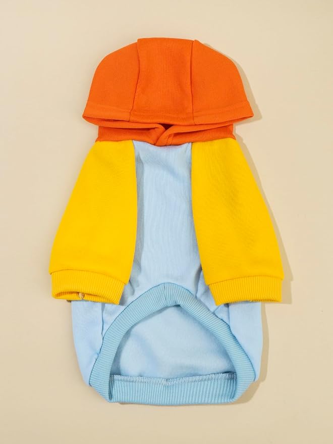 Basic Dog Hoodie Sweatshirt Puppy Sweater Warm Cat Costumes Pet Clothes for Chihuahua Puppy Kitten Small Medium Dogs Orange and Blue X-Large