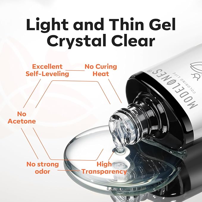 modelones Non-U V Peel off Gel Base Coat, Quick Dry Peelable Base Coat for Gel Nail Polish Beginner Friendly Gentle Protection for Thin & Weak Nails,10ml