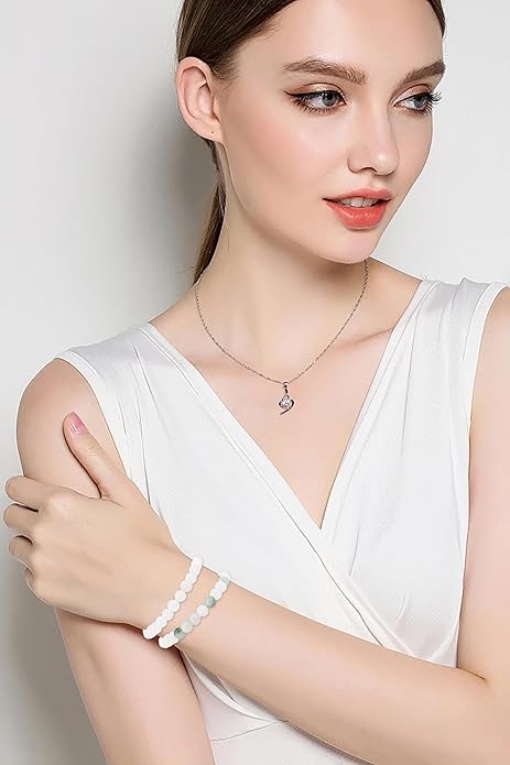 NCB 2.3-Piece 4mm Natural Crystal Gemstone Stretch Bracelets – Handmade Reiki Energy Healing Jewelry for Meditation,Yoga, Unisex