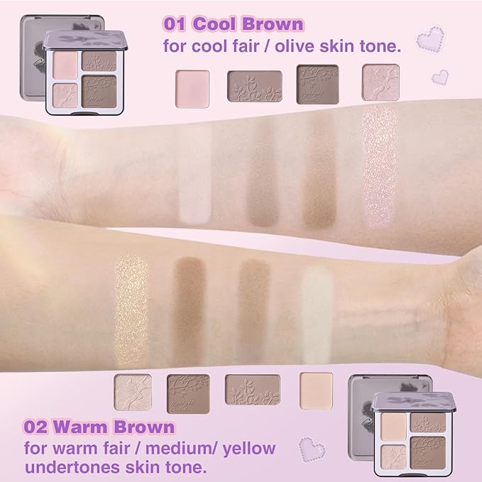 Face Highlighter Contour Shading Palette Sculpting Long-lasting Pressed Powder Smooth Matte Shimmer Finish Makeup for Cool Toned Skin