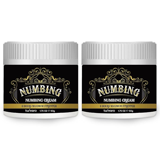 Numbing Cream Extra Strength: Long Lasting & Fast-Absorbing with Arnica and Emu Oil— Non-Greasy 50 mL 2 Bottles