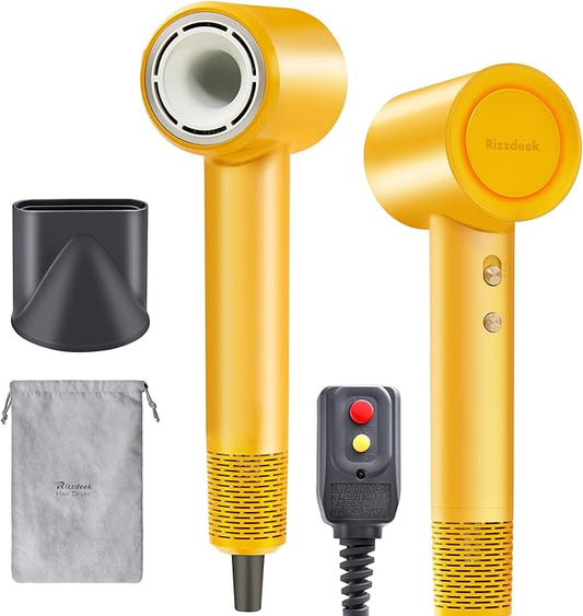 Ionic Hair Dryer, 300M Negative Ions 110,000 RPM High-Speed Brushless Blow Dryer for Frizz-Free Shine, Fast Drying Intelligent Thermo-Control, Lightweight Quiet Dryer with Magnetic Nozzle