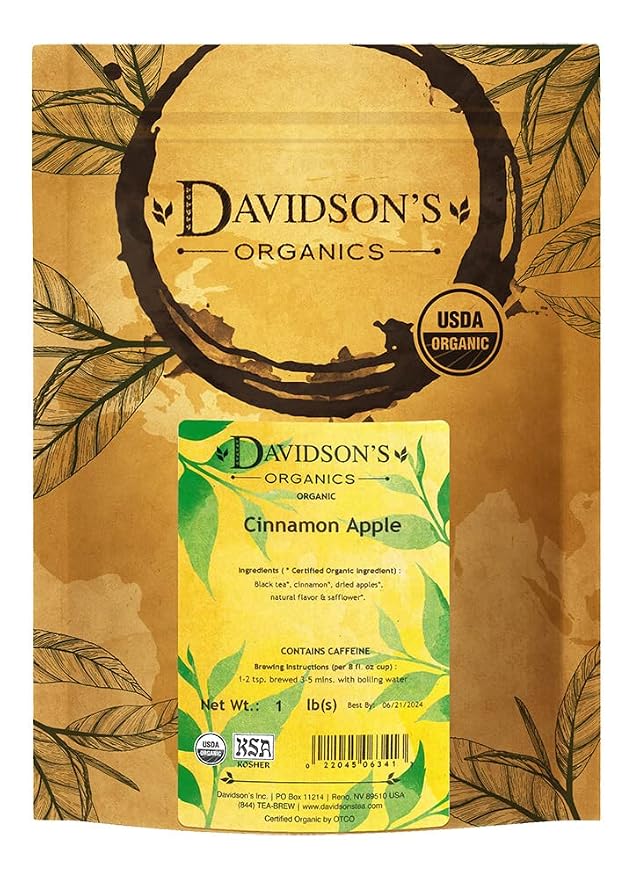 Davidson's Organic Tea Bulk, Cinnamon Apple, 16-Ounce Bag