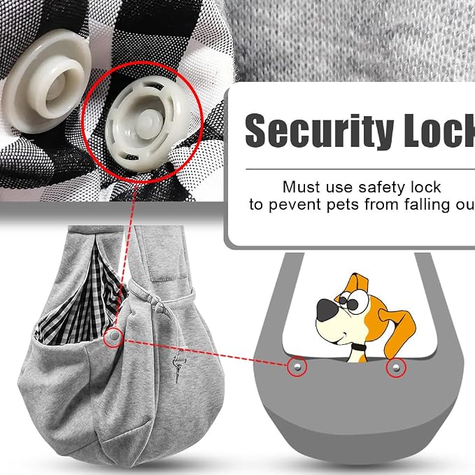Tomkas Dog Cat Carrier Sling Classic Pocket & Classic Strap(S,Grey)