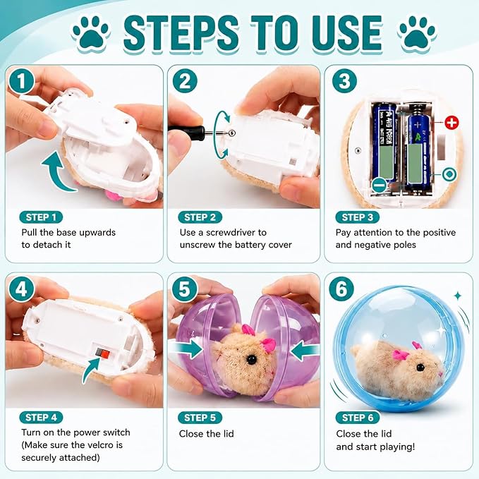 2026 New Self-Rolling Interactive Cat Ball,Realistic Animal Automatic Moving Toy,360° Spin Chasing Ball with Plush Animal Inside,Fun Indoor Interactive Pet Balls for Cats & Dogs(No Battery)