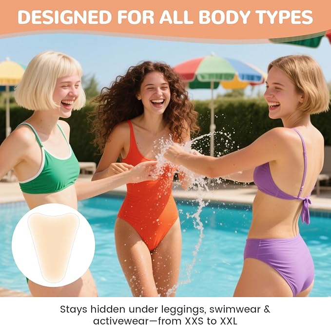 6Pcs Seamless Crotch Smoothing Pad for Leggings Swimsuits, Privacy Protection Insert Reusable Front Modesty Cover for Women