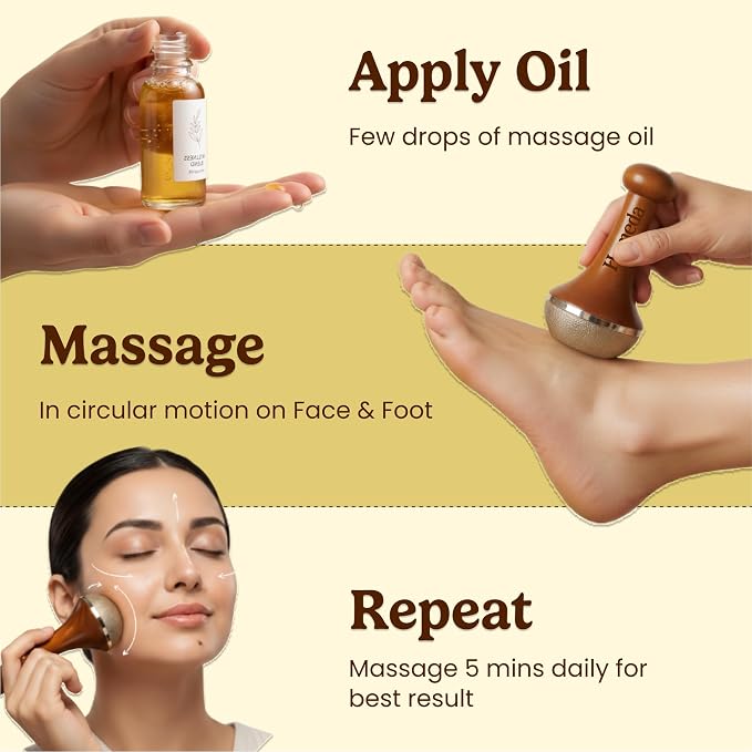 Kansa Wand Vatki Ayurveda Foot Massager - Indian Skincare Tool - SWA Kansa Wand for Feet & Face Relazation, Wellness & Detox - Ayurveda Gifts (Single Big Bowl)