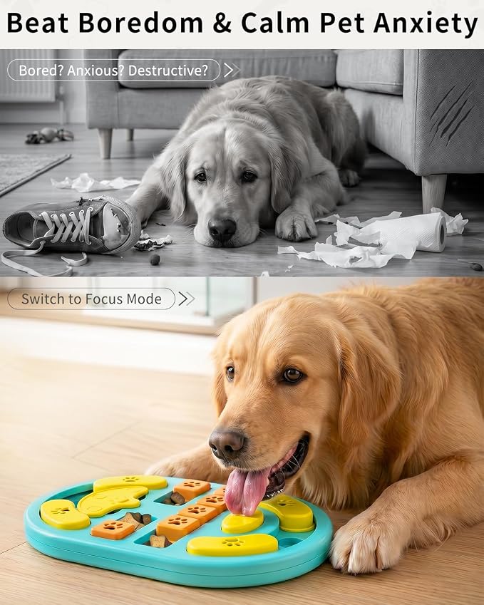 Dog Puzzle Toy, Interactive Enrichment Treat Food Puzzles, Blue | Mental & Brain Stimulation, Slow Feeder, For Smart Puppy Small Medium Large Dogs Cats