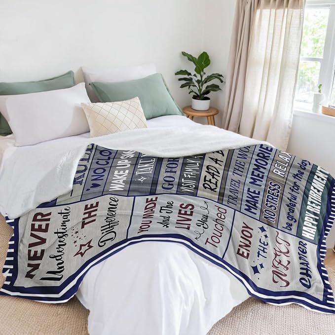 Sruemiul Retirement Gifts for Men, Retirement Blanket for Men 60"x80"