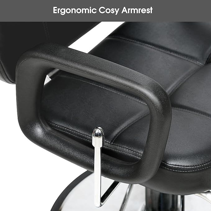 BarberPub Reclining Hydraulic Barber Chair Salon Beauty Spa Shampoo Equipment 2059 (Black)