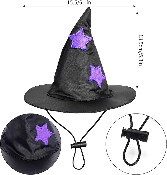 Dxhycc Halloween Pet Costume Cat Wizard Costume Funny Wizard Cat Clothes Cloak and Hat for Small Dogs Outfits