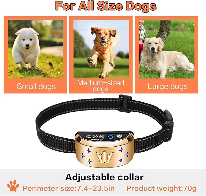 Smart Dog Bark Collar, Waterproof Dog Training Collar, 4 Stop Anti Barking Modes [Beep, Vibration, and Shock], Anti Bark Collar Rechargeable for Small/Medium/Large Dogs