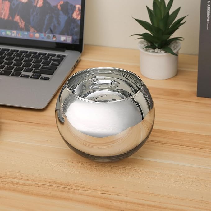SNDEC Office Desk Accessories, 4.2'' Cubicle Mirror to See Behind You, Corner Monitor Mirror for Desk, Silver Aesthetic Cubicle Decor for Work, Cubicle Privacy Must Haves