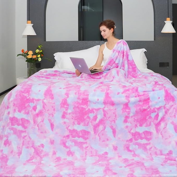 MUGD Lightweight Blanket Fleece Big Blanket Fuzzy Throw Blanket for Bed King Size