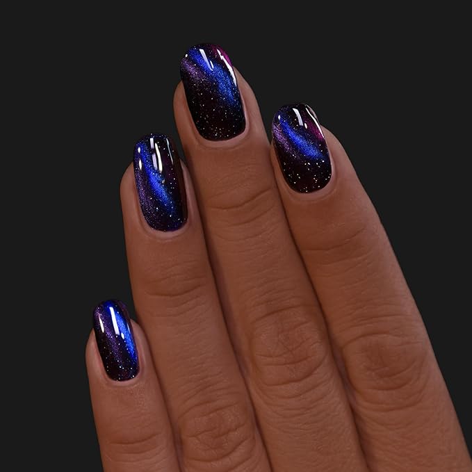 ILNP After Hours - Black-Based Deep Blue Magnetic Holographic Nail Polish