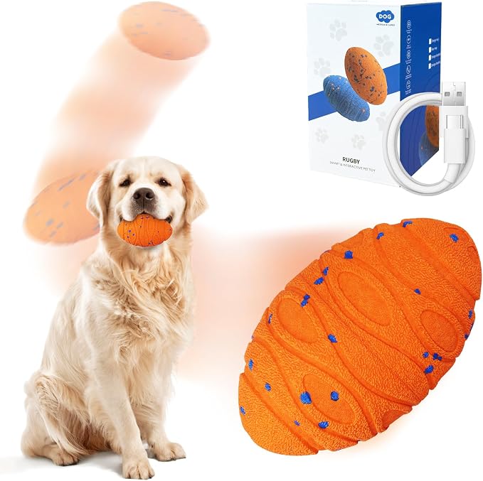 Dolita Interactive Dog Toy 2 Modes Tough Chewers Dog Ball, Smart Automatic Rolling Ball, E-TPU Material for Aggressive Chewers, Large/Medium Dogs