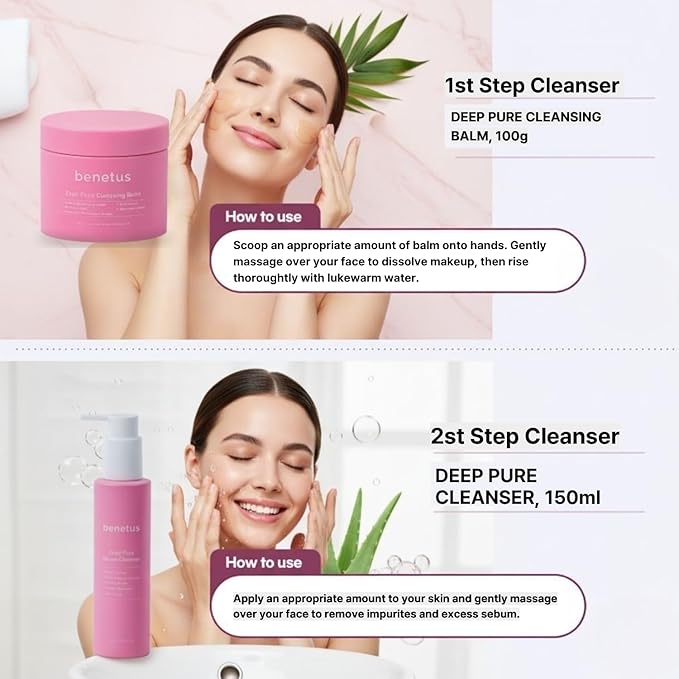 Deep Pure Cleansing Balm, Hydrating Non-Stripping Makeup Remover for Heavy Makeup and Sunscreen, Gentle Facial Cleanser for Oily, Blackhead-Prone & Sensitive Skin, 3.5 fl oz