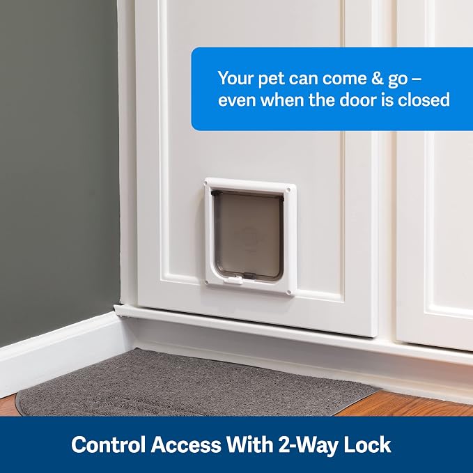 PetSafe Interior Cat Door: 2-Way Locking, Indoor Pet Door Flap-Tinted Privacy_Door for Cat Litter Box or Pet Feeder,Built-in & Durable_Door Frame, DIY Easy Install, Hardware Kit Included,(Pack of 6)