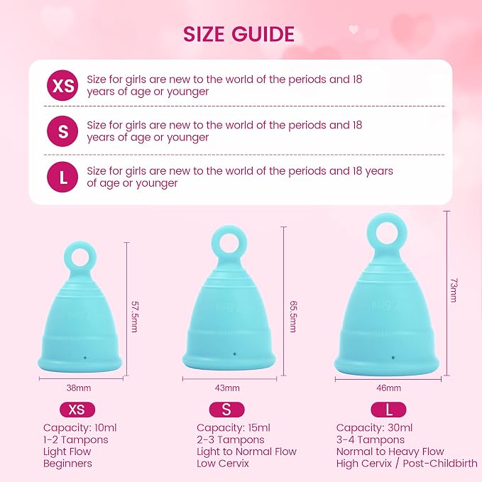 Reusable Menstrual Cup, Silicone Period Cup, up to 12 Hours of Leak-Free Protection, Disc,Tampon, Pads Alternative for Women