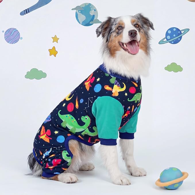 XPUDAC Dog Pajamas Clothes for Small Dogs Boy, Doggie Pjs Puppy Onesies Outfits Pet Clothes Christmas Pajamas, 4 Styles (Universe, XXXXX-Large)