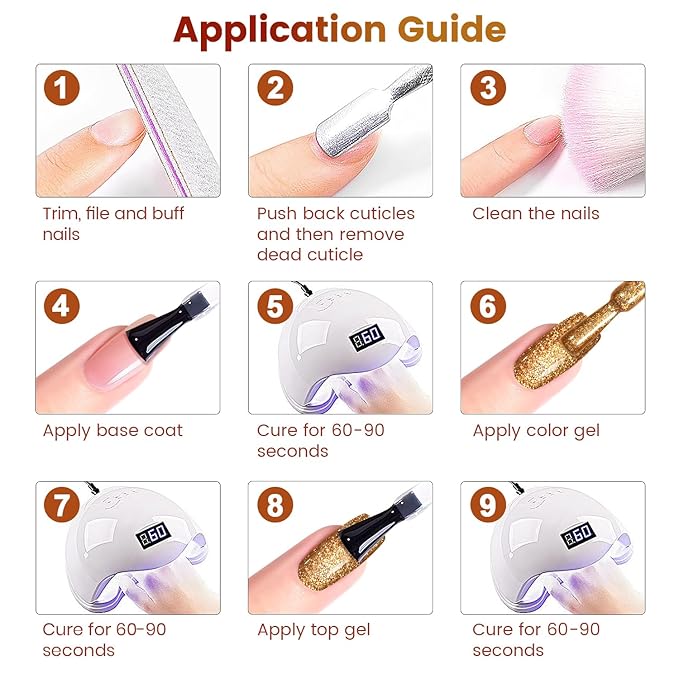 RARJSM Nude Gold Glitter Gel Nail Polish Set 6pcs Jelly Shimmery Sheer Lavender Wine Red Gold Brown Orange Fall Nail Gel Polish Sparkly Translucent Natural Skin Tone Color 7.5ml Soak off UV LED Cured
