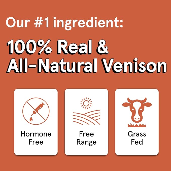 TRMC Real Meat Dog Treats - Three 12oz Bag of Bite-Sized Air-Dried Venison Jerky for Dogs - Grain-Free Jerky Dog Treats Made up of 95% Free-Range, Grass Fed Venison - All-Natural Dog Treats