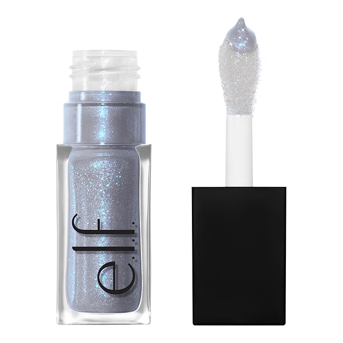 e.l.f. Glow Reviver Lip Oil, Nourishing and Hydrating with High-Shine Glimmer Finish & Sheer Wash Of Color, Minty Scent, Non-Sticky, Vegan & Cruelty-free, Opal-ogy Tour