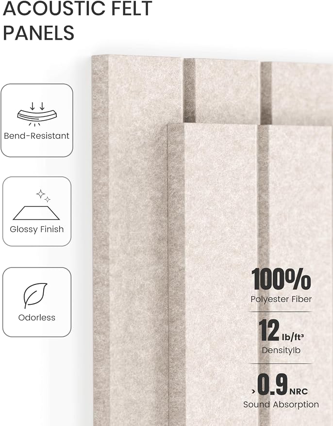 Fluxynara 48" x 36" Large Felt Bulletin Board, Oatmeal | 12 Pack Cork Board Alternative with 60 Safe Adhesive Tabs, Pin Boards for Wall Decor, Home, Office, Classroom,Dorm