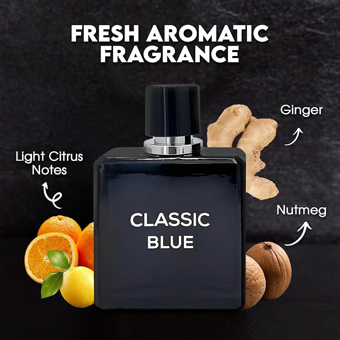 AFLUXE 2PCS Valentine Milano/Classic Blue Eau De Toilette for Men-Fresh,Romantic Scent Perfume for Men 3.4 Fl Oz Each Mens Cologne For All Skin Daily Used