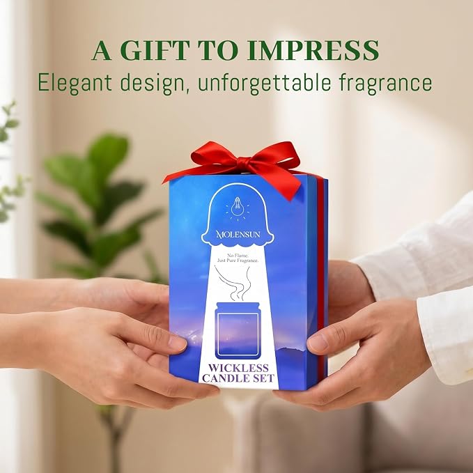 White Tea & Jasmine Wickless Candle for Candle Warmer Lamp with 10ml Essential Oil for Custom Aroma, Flameless Non-Toxic Soy Scented Candle for Home, Mother’s Day or Birthday Gift for Women