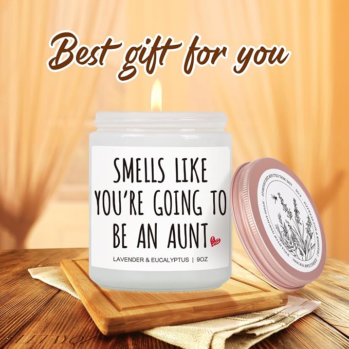 Pregnancy Announcement Scented Candle Gift for New Aunt First Time, Smells Like You’re Going to Be an Aunt Candle, Promoted to Auntie Ideas, Baby Reveal Gifts for Auntie Sister Best Friends-23