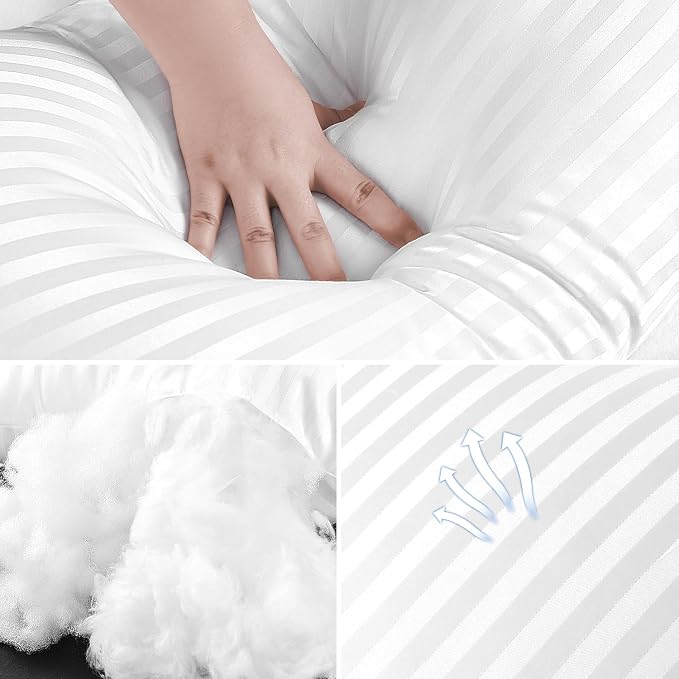 EIUE Throw Pillow Inserts, Machine Washable Pillows,Premium Polyester Fiber Fill for Sofa Bed & Decorative Cushions (White, 20x20inch)