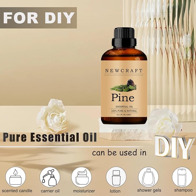 Pine Essential Oils, 120ML 100% Pure and Natural Essential Oil with Dropper for Aromatherapy Diffuser - Pine/4 Fl Oz