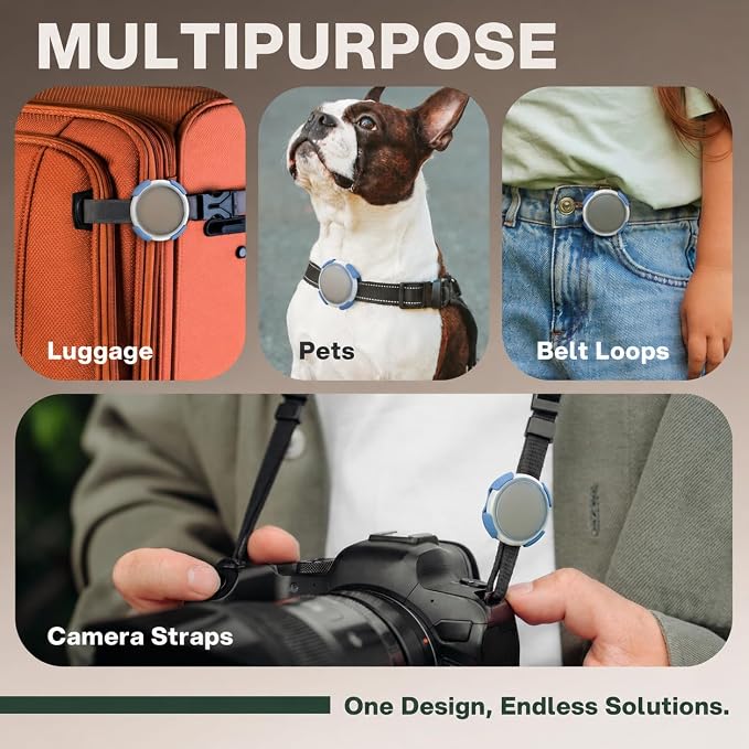 SNAP! AirTag Holder - 3/8" & 5/8" Set - for Cats, Kittens, Puppies, & Small Dogs - Fits Collars, Harnesses, Straps, Bags & More - Made in USA - Passion Pink