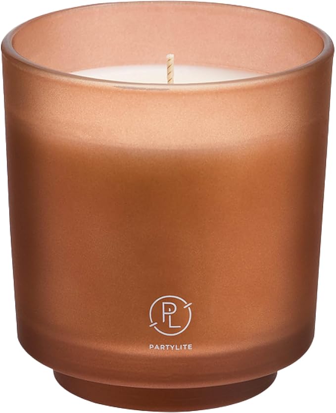 PartyLite Tamboti Woods Scented, Notes of Fragrant Amber, Smoked Patchouli, Lavender & Green Moss, 10oz 1-Wick Aromatherapy Refillable Jar Candle, 50 Hour Burn Time, Sustainable Wax in Reusable Vessel