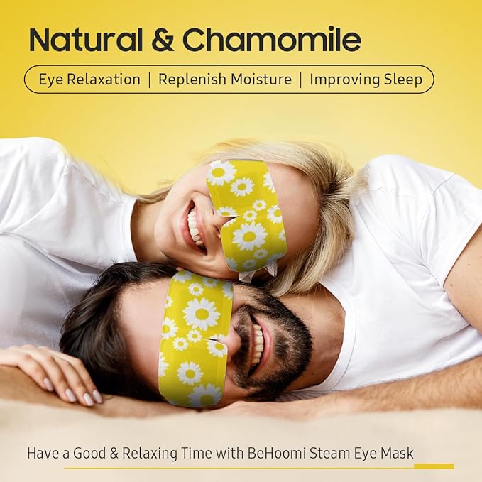 20 Packs Steam Eye Mask, Heated Eye Mask Warm Compress for Eyes, Disposable Self Heating Steam Mask for Home, Sleep, Spa, Travel Essentials & Relaxation Gifts for Women (Chamomile)