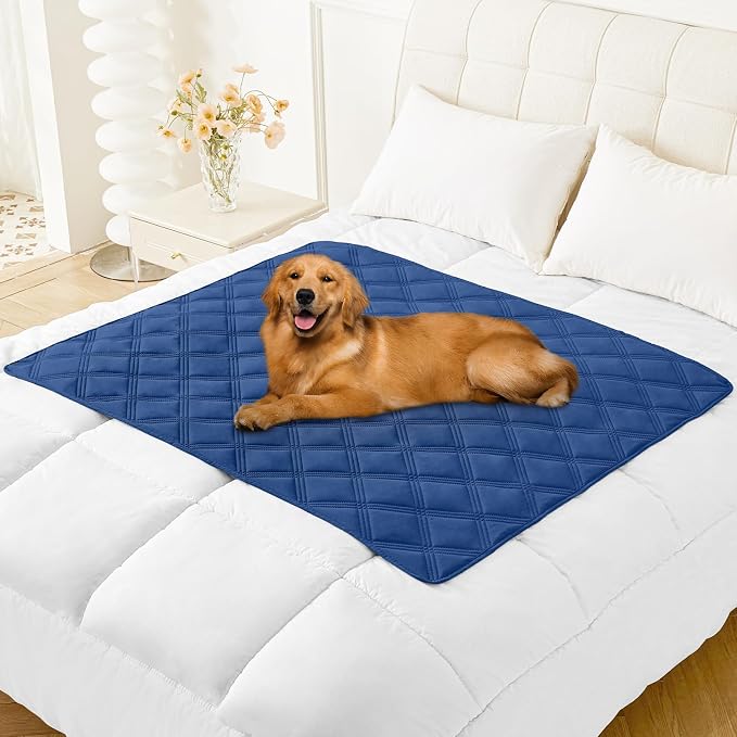Smiry Waterproof Dog Bed Cover, Reversible Pet Blanket for Sofa Couch | Soft Washable Dog Blanket, Leakproof Couch Cover for Dogs Cats & Furniture Protection, 40x50, Navy/Blue
