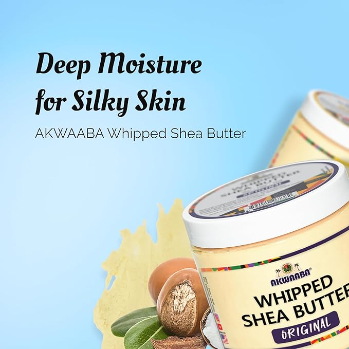 AKWAABA Whipped Shea Butter (Creamy Coconut) – Nourishes & Moisturizes | Made with Shea Butter | No Dyes & Parabens | 12 oz / 340 g